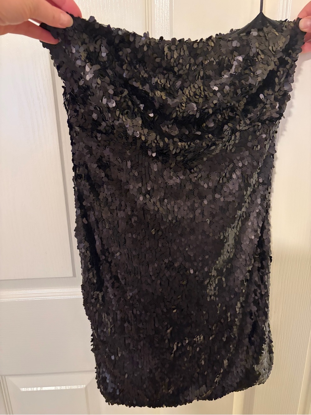 Urban Outfitters Black Sequin Sleeveless Slip Dress